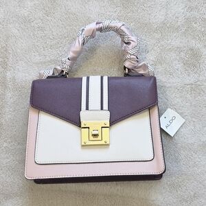 ALDO Plum, Blush & Cream Colorblock Top-Handle Satchel
